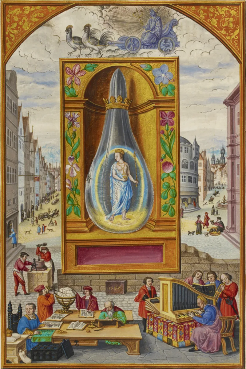 Gemini rising — Splendor Solis illuminated manuscript, 16th century